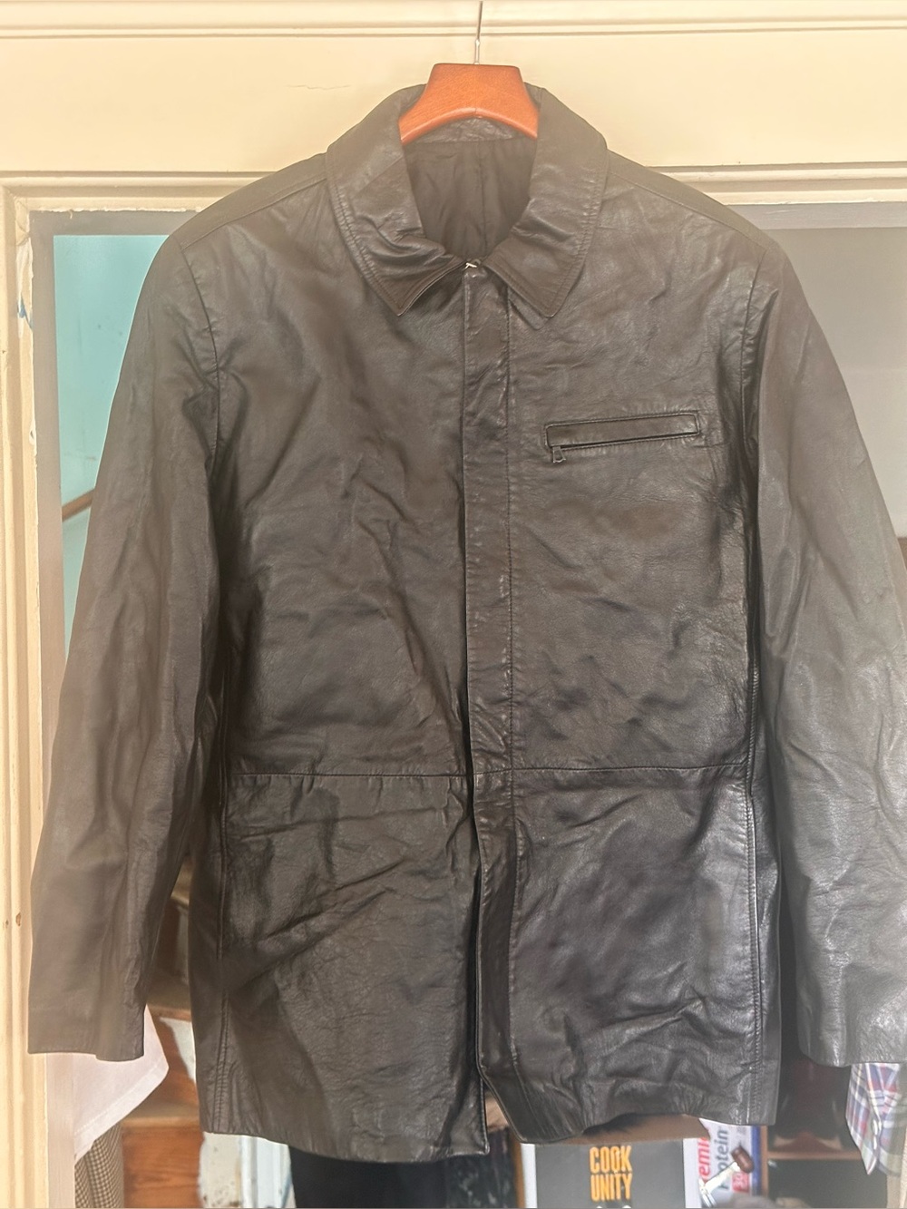 Scuola del Cuoio Firenze Italia Black Leather Women’s Jacket Size 48